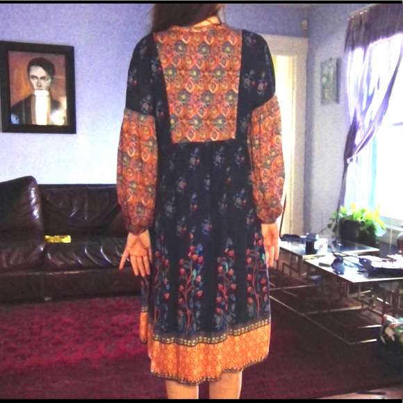 Boho Cost Plus World Market Sequined Peasant dress - Picture 5 of 7